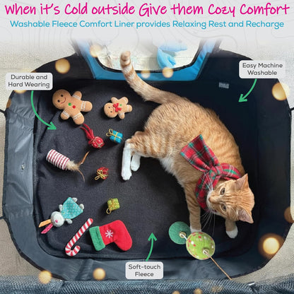 Portable Dog Playpen Medium - Cat Playpen for Indoor Cats Enclosed - Foldable Collapsible Fabric Pen - Travel Puppy Kitten Crate Kennel - Indoor Outdoor popup Tent for Pets Small Dogs Puppies Kittens