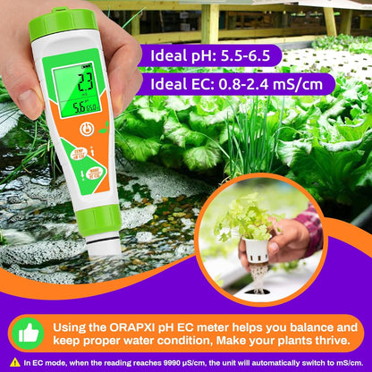 Digital Salinity Tester for Salt Water for Seawater, Aquariums, Marine Monitoring and 4 in 1 Digital EC pH TDS Temp Meter for Water System for Hydroponics, DWC System, Gardening