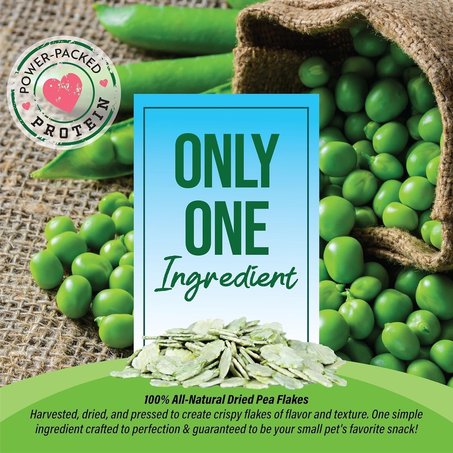 Small Pet Select - Pea Flakes, Treats for Rabbit Bunny, Guinea Pig, Chickens, Bunny, Hamster, and Other Small Pets, 3 lb (Three Pack, 1lb)