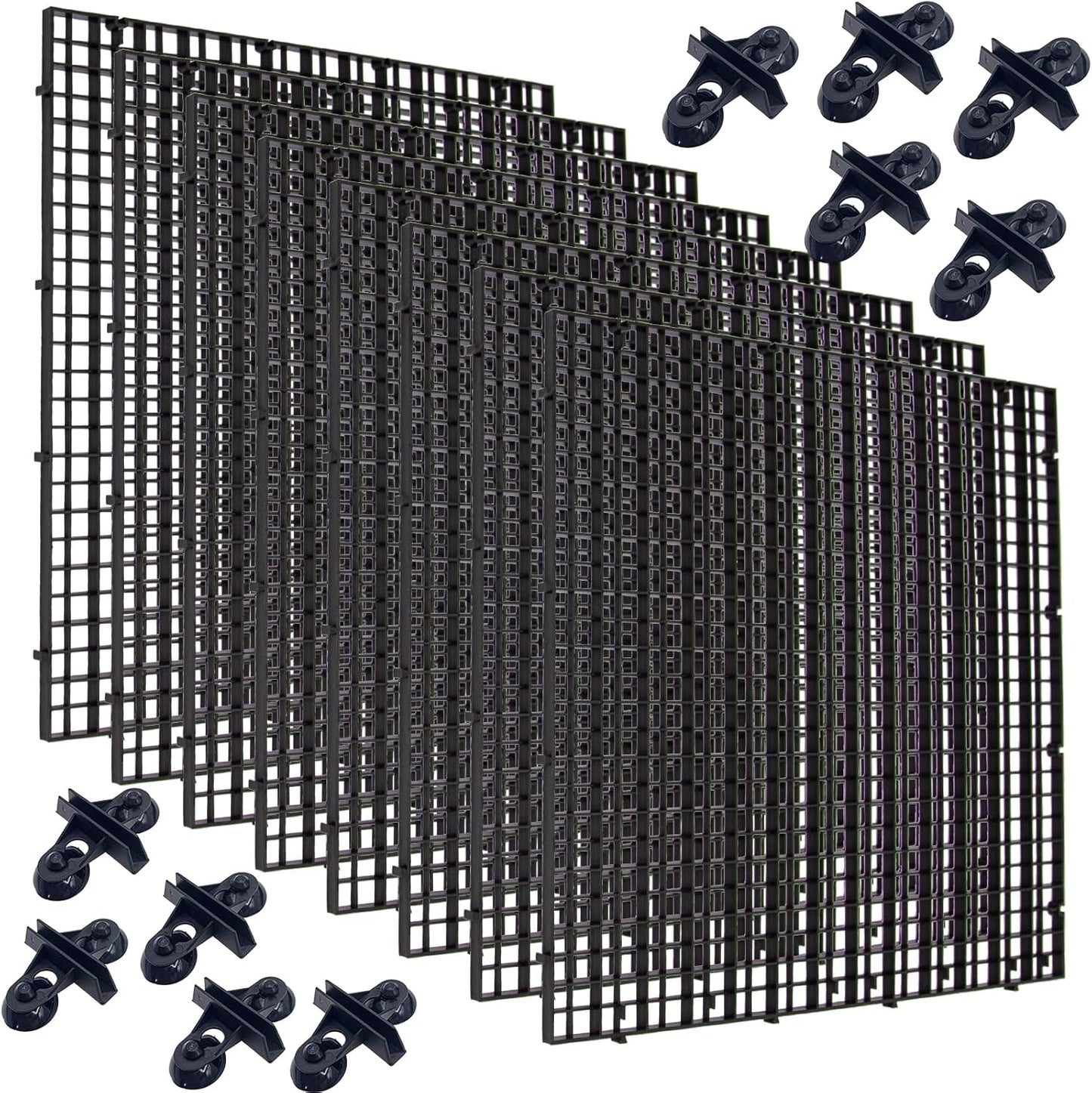 8 Pieces Fish Tank Divider with Sucker Clips 30x30cm/11.8x11.8“ Aquarium Filter Bottom Divider Partition Separator