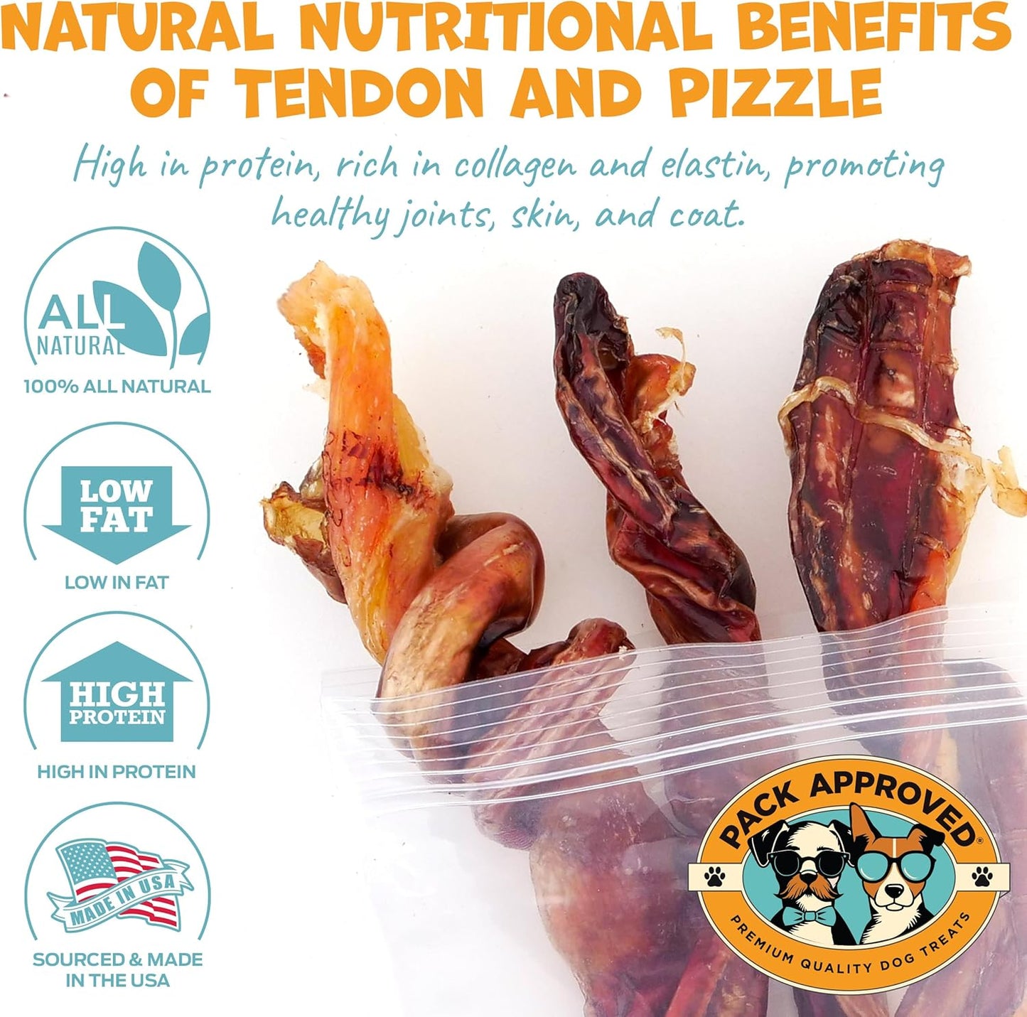 Long Lasting Dog Chews Bundle - Beef Cheek Rolls & Bull Beef Twists for Medium to Large Dogs