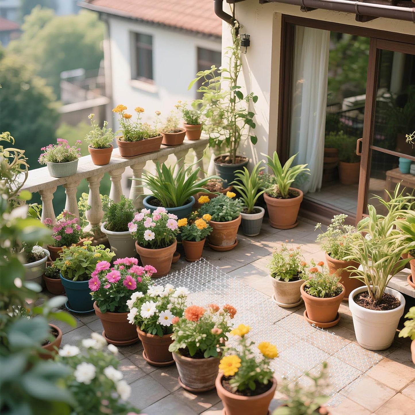 13FT Scat Mat for Cat, Cat Deterrent Mat with Spikes for Indoor & Outdoor Use Humane Cats Repellent Fence to Keep Animal and Dog Away from Furniture Plants Yard Garden