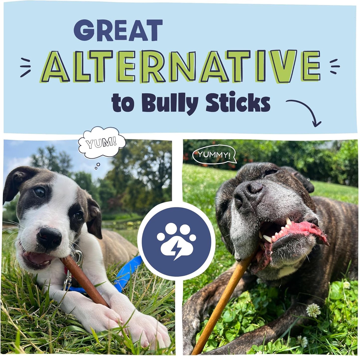 Pawstruck Bully Sticks & Roasted Collagen Sticks Value Bundle for Large Dogs - Single Ingredient Rawhide Alternative Made with 100% Beef