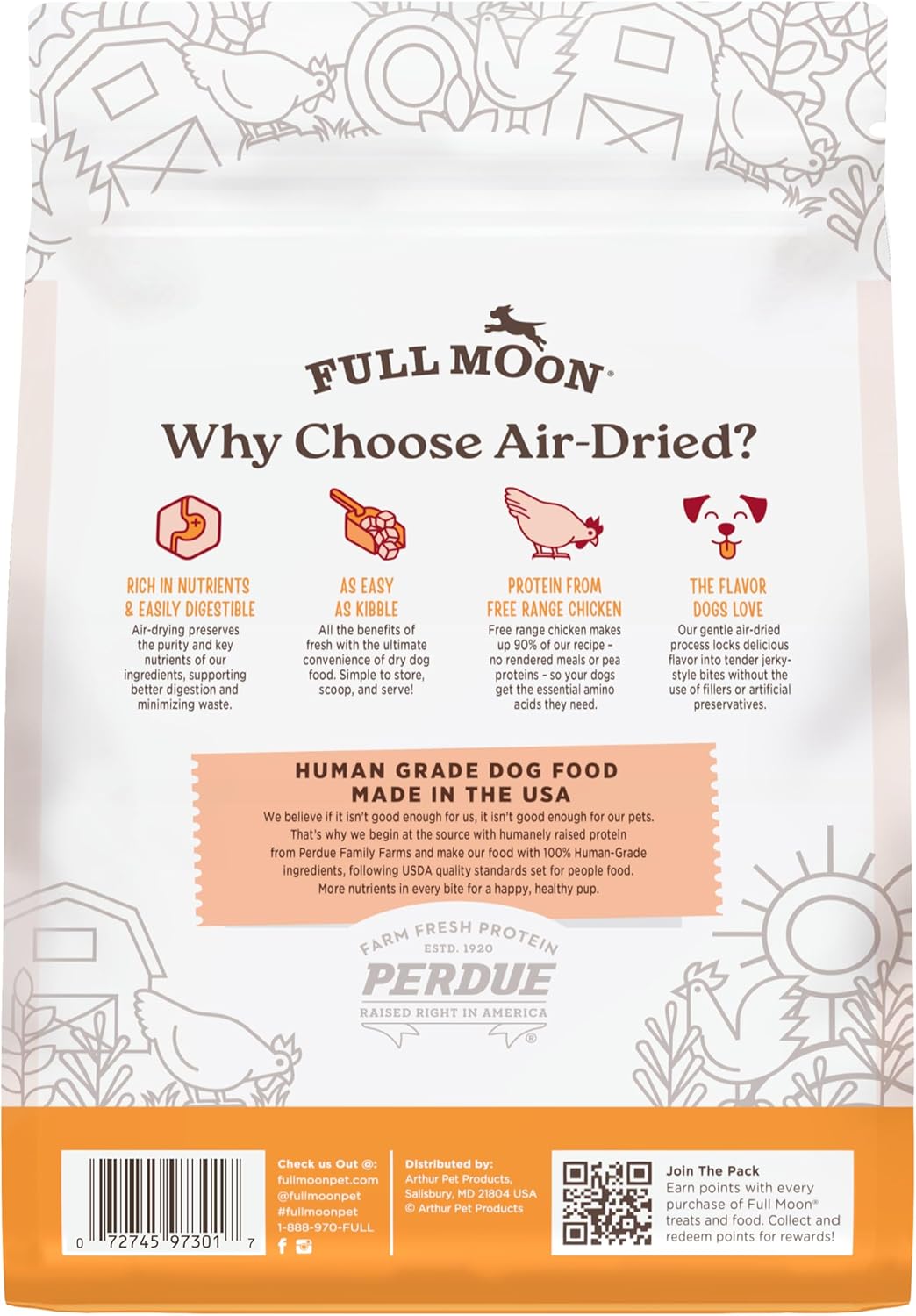 Full Moon Pure Protein Air Dried Dog Food Free Range Chicken Recipe 1lb
