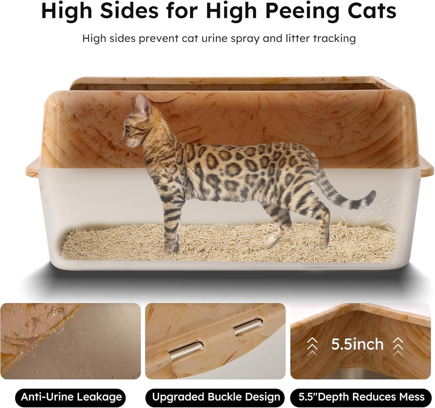Cat Litter Scoop with Holder & Trash Can& Stainless Steel Litter Box