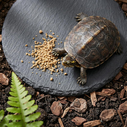 Reptile Basking Platform Rock Tortoise Turtle Rock Slate Plate Food Bowl Habitat Slate Bearded Dragon Basking Platforms Food Bowl Round Slates Tiles for Reptiles Crested Lizard FrogBearded, 6 × 6"