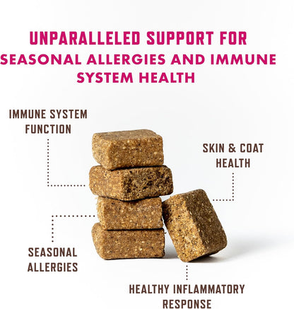 Rocco & Roxie Dog Allergy Relief Chews with Omega 3 for Dogs, Probiotics for Itching Skin, Stop Paw Licking, Fish Oil Skin and Coat Supplement, Anti-Itch, Pet Itchy Allergies and Immune Support, 60ct