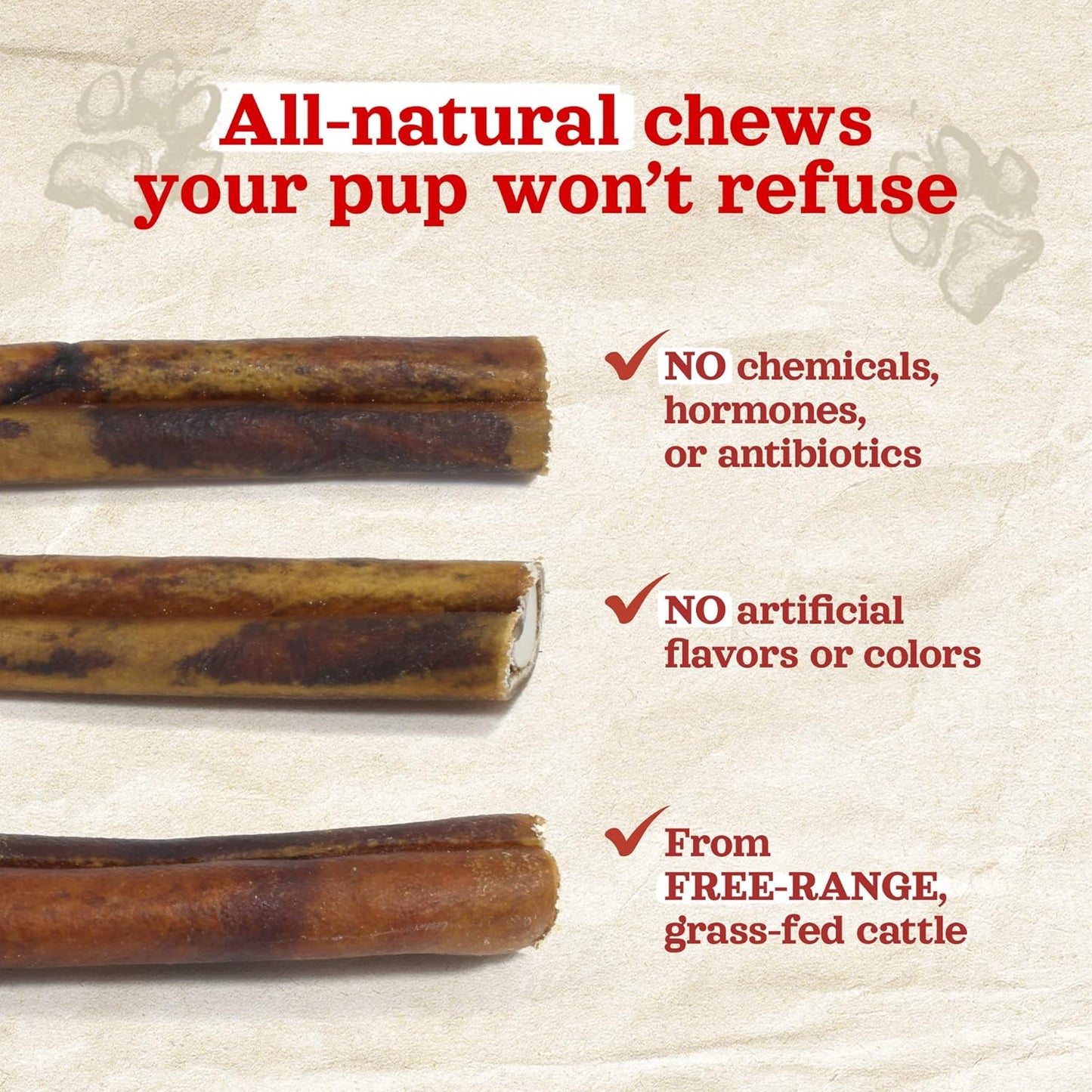 Natural Farm Bully Sticks Stuffed Collagen Sticks for Dogs (4-5 Inch, 10-Pack), Rawhide-Free, Natural Dog Chews, Long Lasting, Small, Medium and Large Dogs, Great Rawhide Alternative