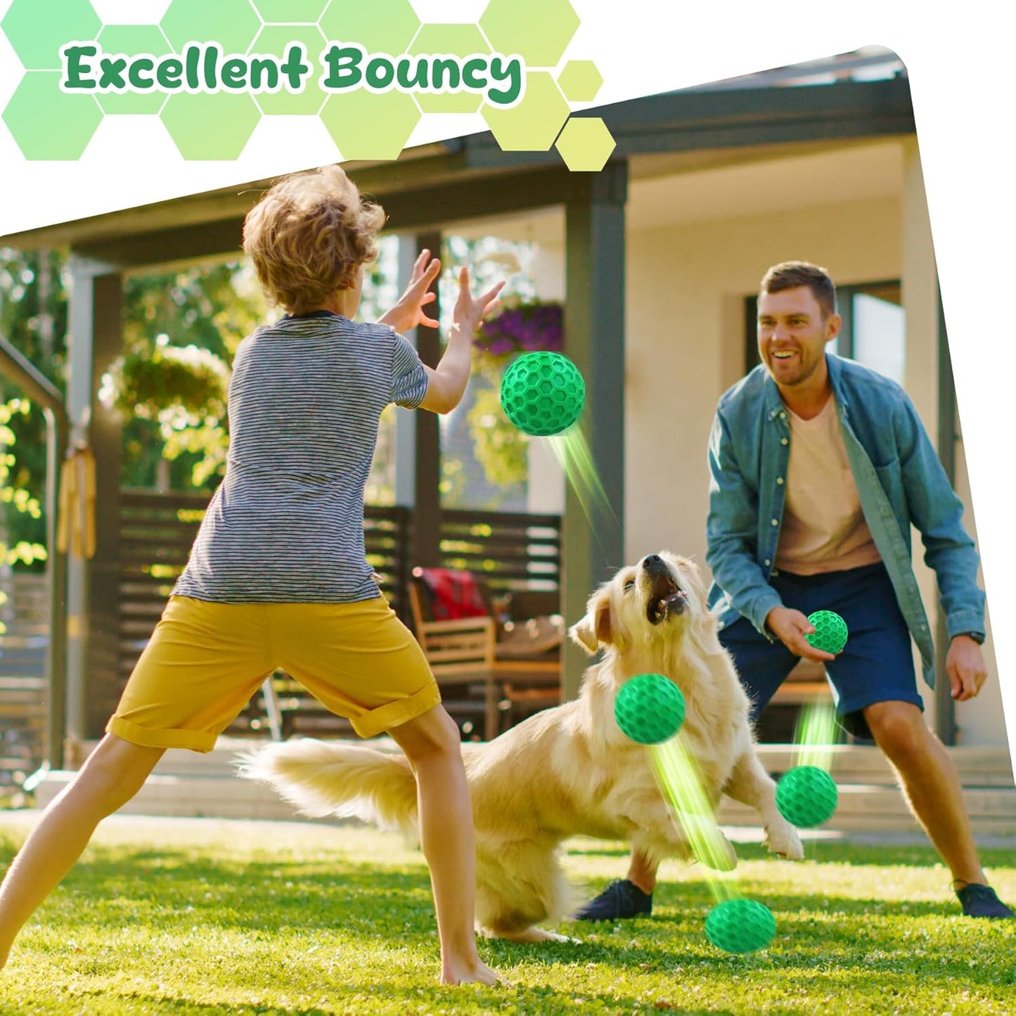 Tough Dog Chew Toys for Aggressive Chewers, Indestructible Dog Balls for Aggressive Chewers, Squeaky Balls for Dogs, Squeaky Toys for Large Dogs, Funny Heavy Duty Ball