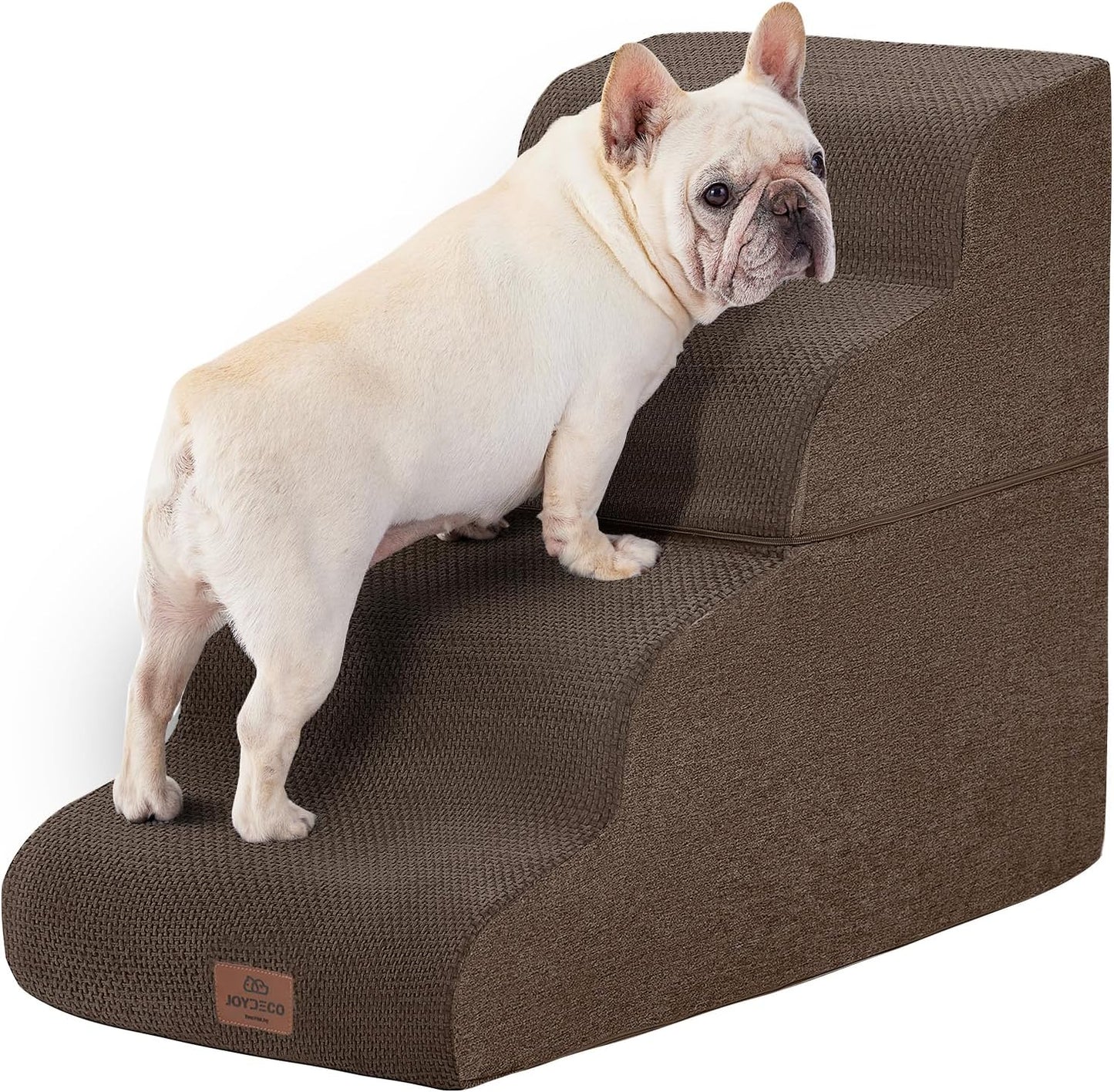 Joydeco Dog Stairs for Bed 22.8" H, 4-Step Pet Steps for Small Dogs and Cats, Dog Steps for High Bed, Non-Slip Balanced Ramp Indoor Pet Stairs,
