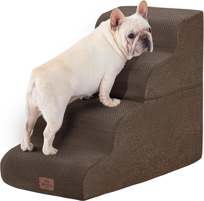 Joydeco Dog Stairs for Bed 22.8" H, 4-Step Pet Steps for Small Dogs and Cats, Dog Steps for High Bed, Non-Slip Balanced Ramp Indoor Pet Stairs,