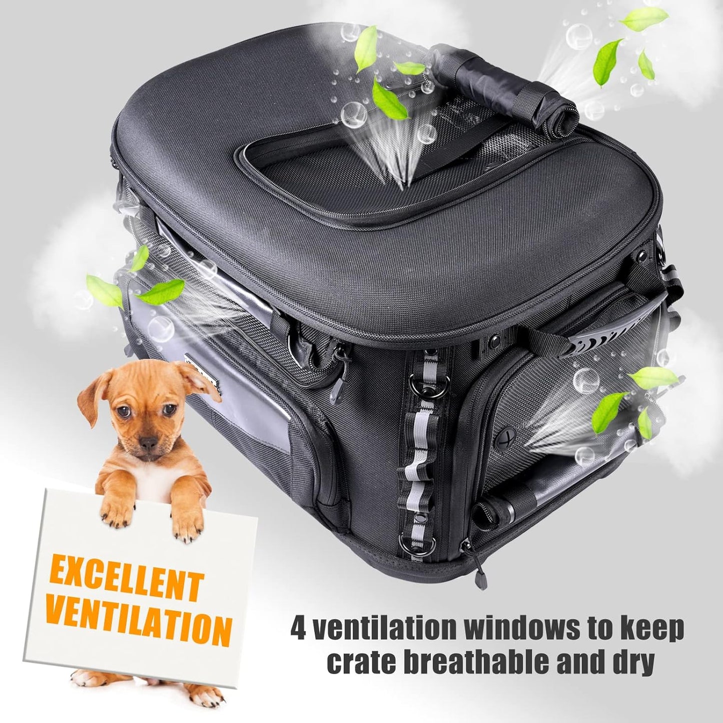 Dog Cat Carrier Crate Travel Bag + Driver Backrest Adjustable Quick Release Rider Backrest for Harley Road Glide Street Glide Electra Glide Road King