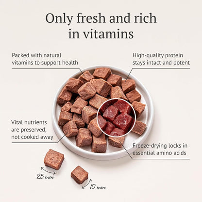 Freeze Dried Raw Dog Food, 100% Camel Meat, Allergy Relief, Monoprotein, Training Treats, Single Ingredient, for Puppies, Adults and Seniors, 3.17 oz Bag (3.17 oz, Pure Camel Meat)