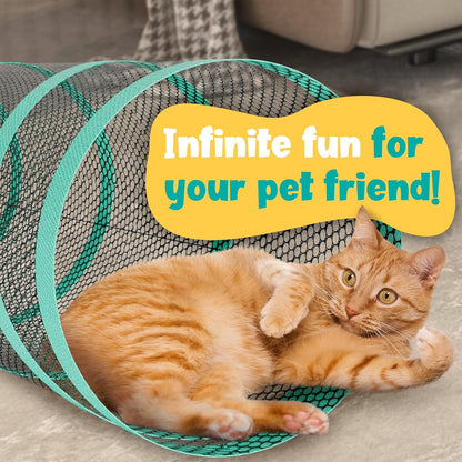 Outdoor Cat Enclosure with Tunnel - Portable Catio Outdoor Cat Tent for Camping Travel Trip - Outside Cat Playpen for Small Animals and Kittens