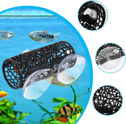 Betta Fish Tank Accessories, Black Hollow Aquarium Tunnel Swim Tube Soft Edged Betta Shelter Cave Safer for Small Fish Shrimp Aquarium Decor Hideout Tube