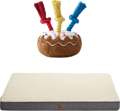 Bedsure Dog Beds with LESURE Dog Birthday Cake Toy