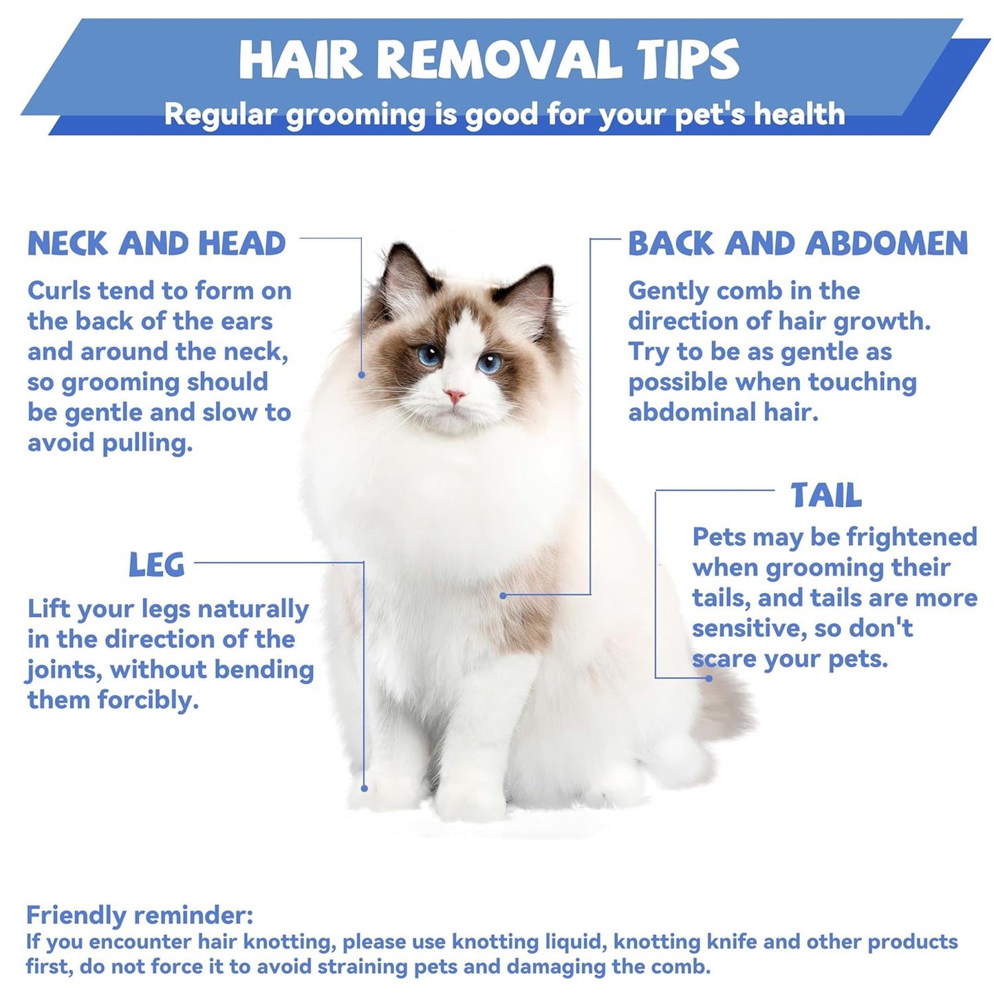 7.5 Inch Professional Solid Brass Stainless Steel Pet Dog Cat Grooming Comb,Wide & Dense Teeth for Removing Tangles, Knots,Undercoat,Excess Hair, Rounded Corners Design for Safe,Metal Dematting Tool