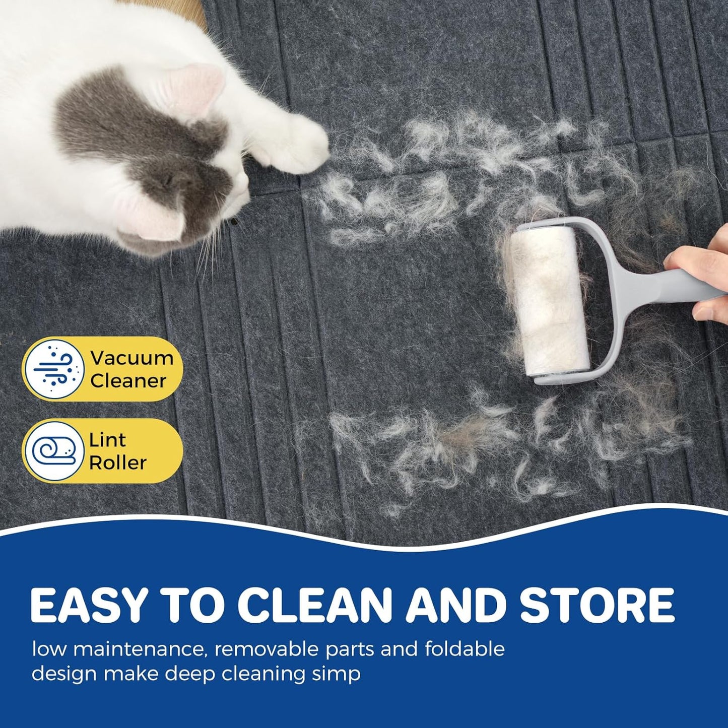 Cat House for Indoor Cats, 2-Storey Cat Bed Cave, Felt Cat Hideaway Condo with Resistant Scratching Freedom Kitten Cube for Multicats Dark Grey