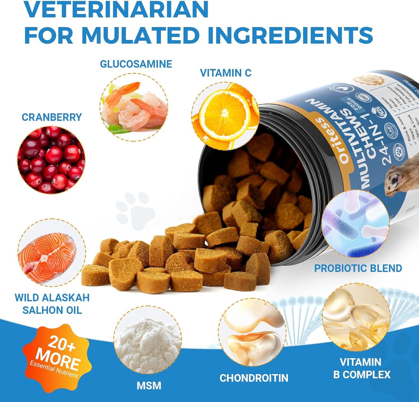 Flea and Tick Prevention for Dogs Dog Vitamins and Supplements 200 Chews