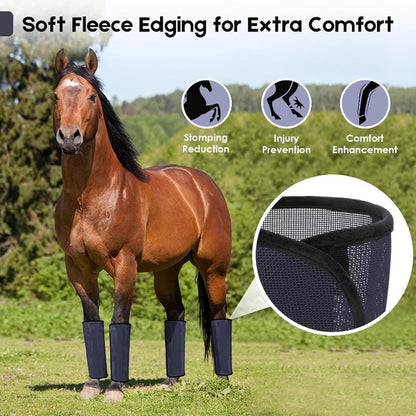 Durability Supportive Equine Fly Boot Adjustable Horse Care Essential Secure Cycling Gear Protecting Premium Nylon Horse Care Gear