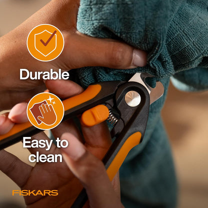 Fiskars Pet Large Nail Clippers, Cat and Dog Nail Trimmers for Grooming, Pet Supplies with Semi-Circular Blade & SoftGrip Handle with Safety Lock, 5.75”, Orange/Black