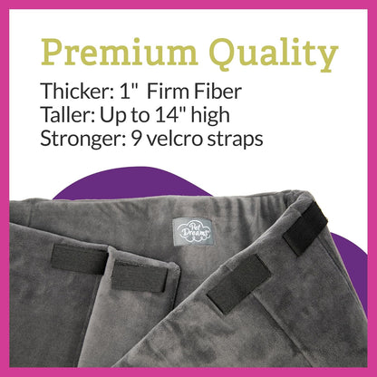 Pet Dreams Dog Crate Bumper & Mat Set with Bonus Donut Toy - Comfy Liner & Dog Tail Protector for Inside Crate, fits iCrate Cages 18, 24, 30, 36, 42, 48 Inches (Khaki, Medium, 30“)