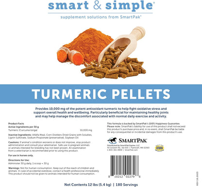 Senior Support SmartPak | Prebiotics and Probiotics | Turmeric Supplement | Flax Seed for Skin & Coat Health | Antioxidant Support for Senior Horses | 28 Days Supply
