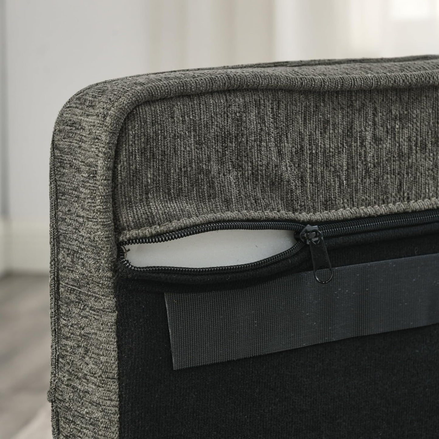 Elevated Rectangle Pet Sofa Bed for Small Medium Dogs Comfortable Orthopedic Support Couch Durable Indoor Lounge Furniture Modern Pet Bedding Raised Design Washable Fabric Plush Padding (Dark Gray)