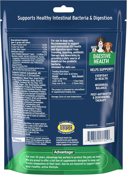 Bundle of K9 Advantix II Medium Dog| Dogs 11-20 lbs. | 6-Mo Supply + Pet Protect Dog Digestive Health Supplement | 60 Chews