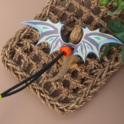 COMSUN 2 Pack Bearded Dragon Lizard Harness Leash Set, Adjustable Reptile Lizard Leashes with Colorful Soft Leather Dinosaur Wing for Geckos, Chameleon, Lizards