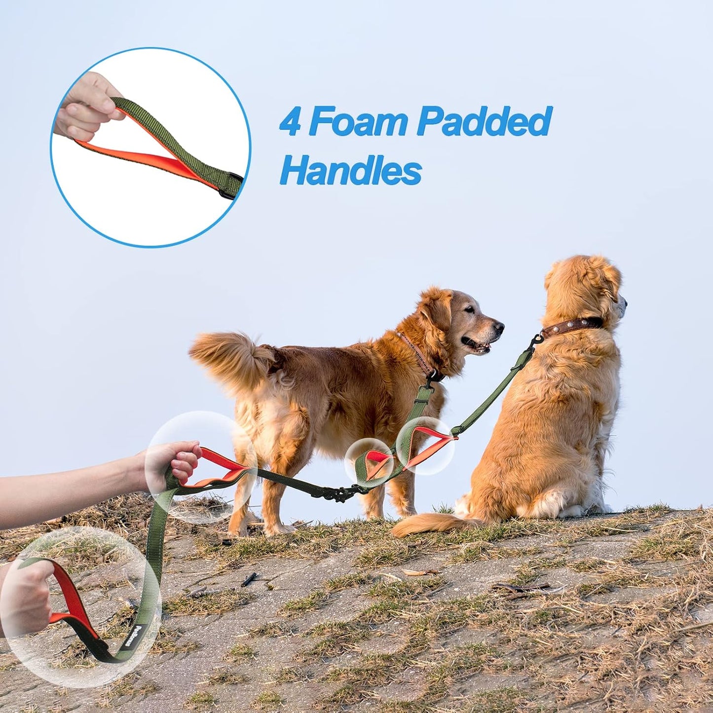 PetBonus No Tangle Double Dog Leash and Dog Seat Belt for Car