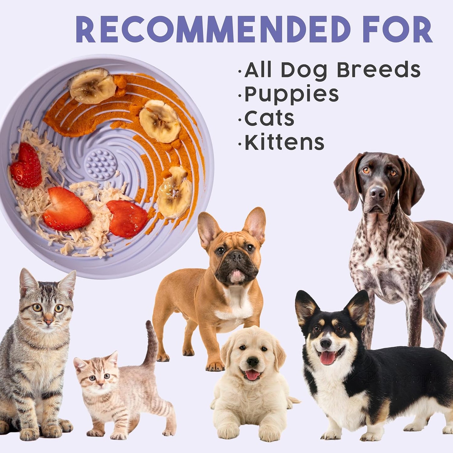 Awoo Wobbowl - Silicone Dog Lick Mat and Slow Feeder Bowl - Dishwasher Safe Pet Dish - Extends Mealtime for Fast Eaters & Reduces Anxiety - for Wet & Dry Food (Almond)