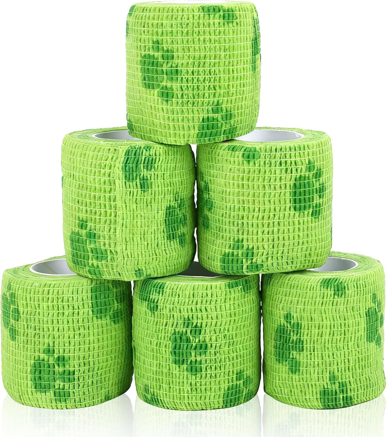 6 Rolls Dog Bandage Vet Wrap Bulk for Wound Care Non-Woven Self Adhesive Bandage Wrap for Horse, Cat, Bird, Pet Animal (Green,2 Inches X 5 yd)