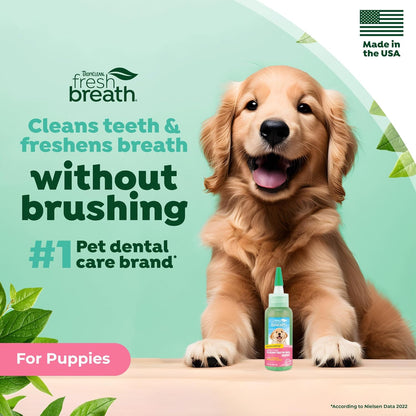 TropiClean Fresh Breath Dog Toothpaste for Teeth Cleaning, Breath Freshener, Easy to Use Plaque & Tartar Remover Gel, No Toothbrush Needed, 2oz.