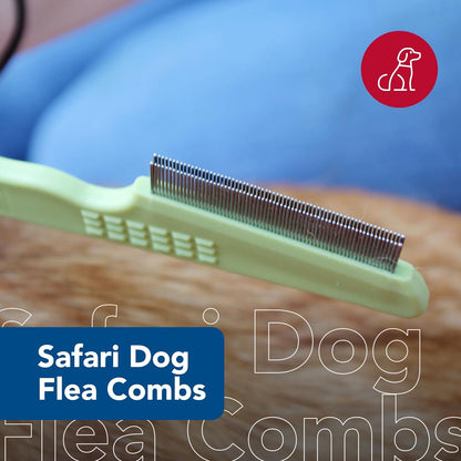 Coastal Pet Safari Double Row Comb - Helps Dry Skin - For Flea Prevention and Detection in Pets with Short and Long Hair