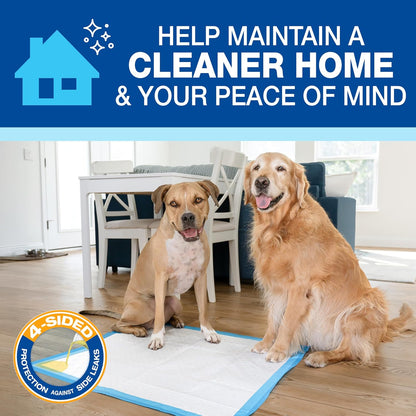 Four Paws Wee-Wee Superior Performance Pee Pads for Dogs with Runoff Barrier Edge Guard Protection, Puppy & Dog Potty Training Pads, Housebreaking Supplies, 27.5" x 44" (18 Count)