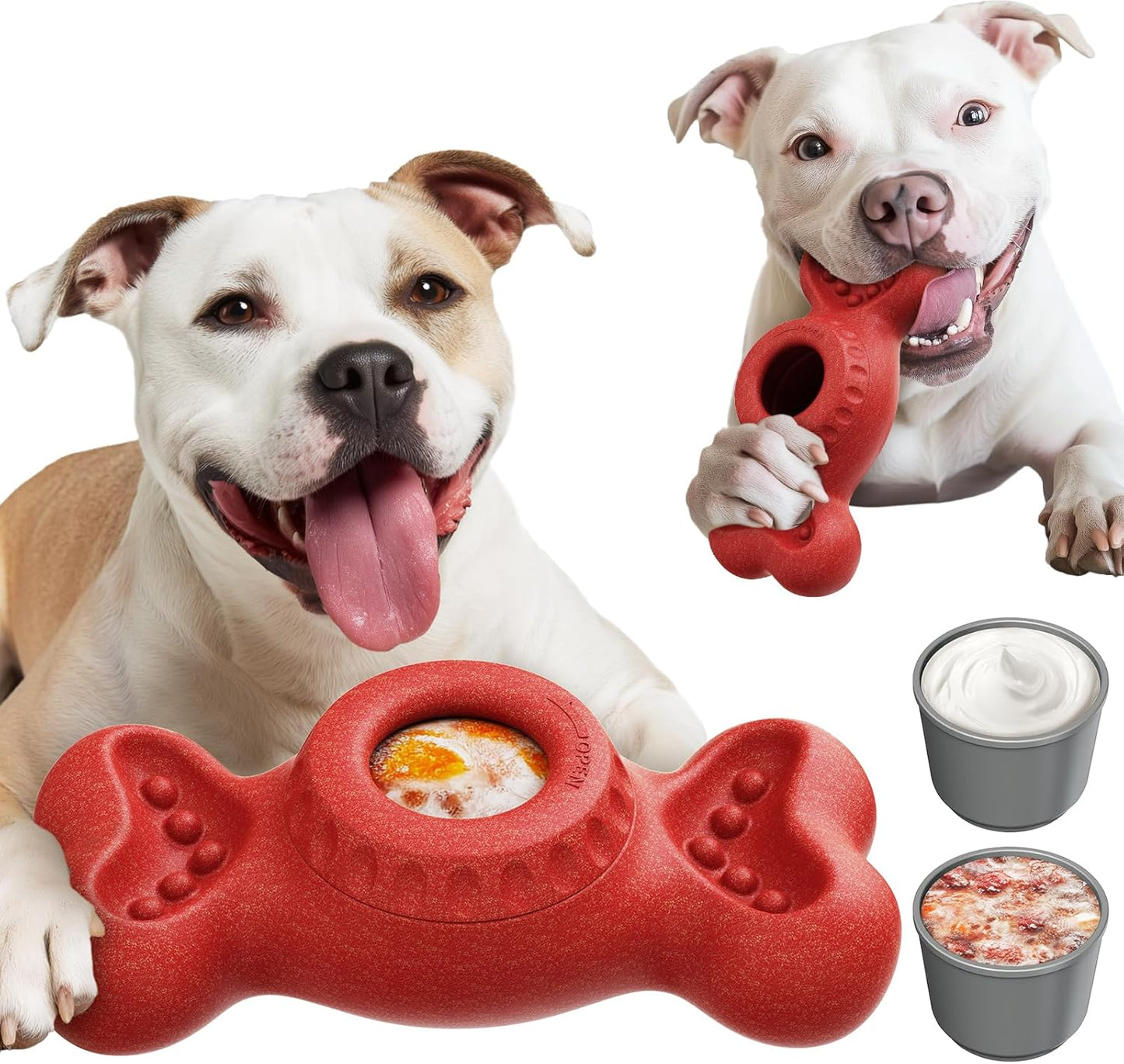 SHINKAI Interactive Frozen Dog Chew Toy – Fill & Freeze for Long-Lasting Play, Dental Safe, Indestructible for Aggressive Chewers, Keeps Dogs Busy & Calm for Small, Medium & Large Breeds (Red)