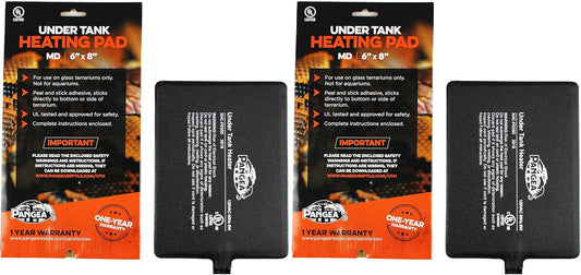 Pangea Reptile Heat Mat (Medium, 6x8, 10-20 gal), Black (UTH6x8) (Pack of 2)