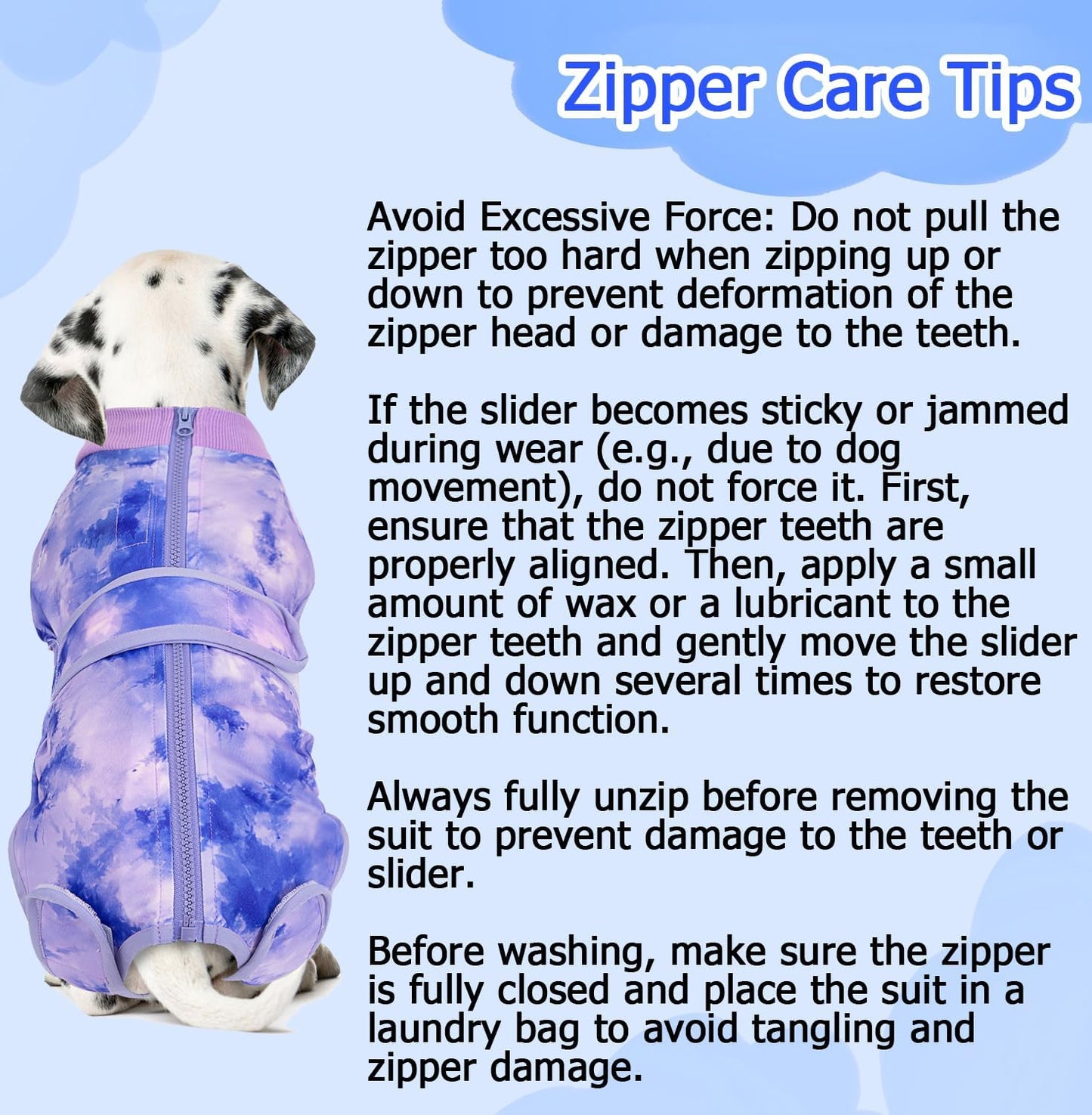 Lukovee Recovery Suit for Dogs, Zipper On Recovery Suit for Female Male Dog, Onesie Abdominal Wounds Cone E-Collar Alternative Prevent Licking Spay Recovery Suit (Small, Purple Tie-dye)