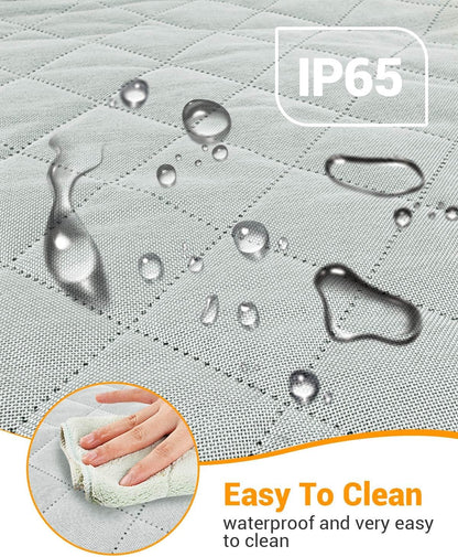 Dog Car Seat Cover, 600D Heavy Durable Dog Seat Cover for Back Seat, 100% Waterproof Scratch Proof Nonslip Dog Hammock for Car with Side Flap, Pet Back Seat Covers for Cars with SeatBelt Gray