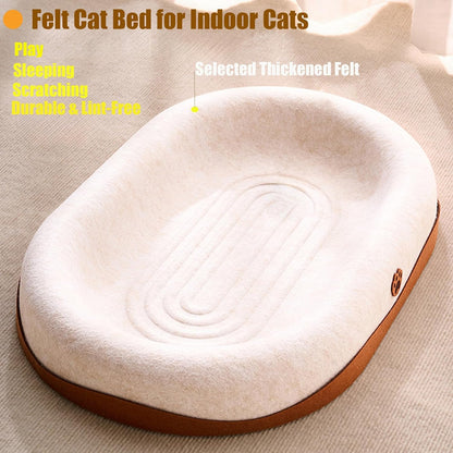 DMZBJ-Large 2-in-1 Cat Scratcher and Bed, Wear-Resistant Felt Material, Suitable for Cats and Large Cats, Effectively Protects Your Couch and Furniture.(White Cat Scratcher)