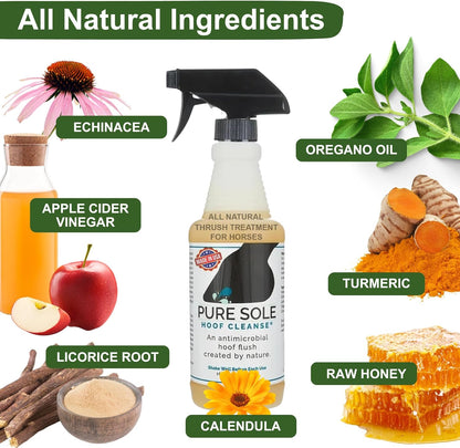 Thrush Treatment for Horses - Pure Sole Thrush Dust (2 oz.) Bundle + Pure Sole Hoof Cleanse (16 oz.)