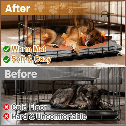 2 Pack Self Warming Dog Mats – 36"×24" Thermal Heating Pet Pads for Medium & Large Dogs, Soft Thick & Cozy for Extra Warmth, Washable, Non-Electric & Non-Slip Crate Beds for Indoor Outdoor Use