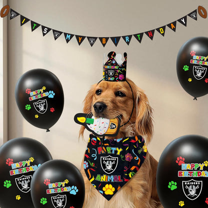 NFL Las Vegas Raiders Pet Birthday Crown, Licensed Dog & Cat Birthday Party Hat, Football Team Costume Accessory, Pet Celebration Outfit