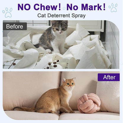 Cat Deterrent Spray - Natural Cat Repellent Spray for Furniture, Safe Indoor & Outdoor Training Aid for Urine Marking & Anti-Scratch (2 * 200 ML)