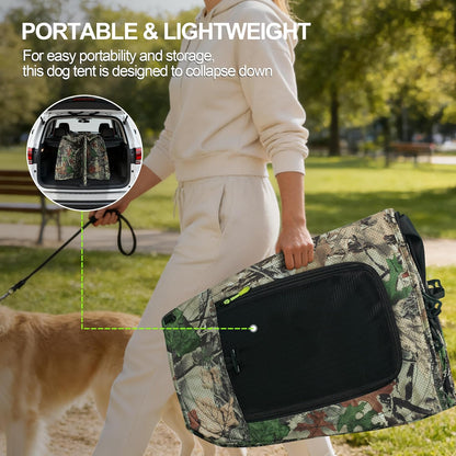 Dog Tent for Medium & Large Dogs, Pop Up Dog Playpen, Waterproof Pet Tent with Zipper & Ground Spike, Portable Pet Playpen for Camping Beach Outdoor/Indoor (Size L)