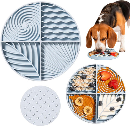Awoo Paradise Silicone Dog & Cat Lick Mat & Slow Feeder with Suction Cups, Non-Slip, Dishwasher Safe, Extend Mealtime, Reduce Anxiety (Sky)