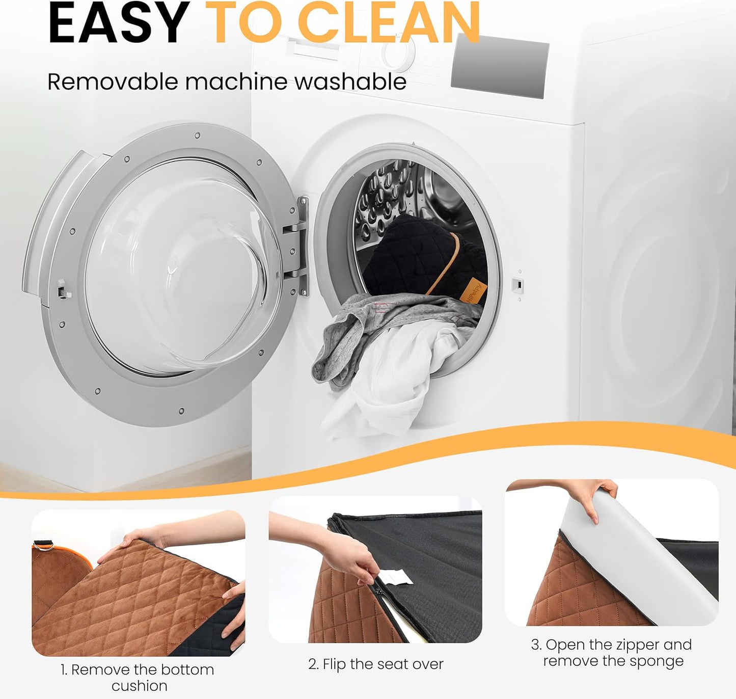 Dog Car Seat for Small Dog with Washable Mat, Memory Foam Booster Seat for Dogs Under 55lb, Elevated Pet Seat with Pockets, Anti-Slip Bed for Car, Perfect for Back Seats & Trunk with 2 Safety Leashes