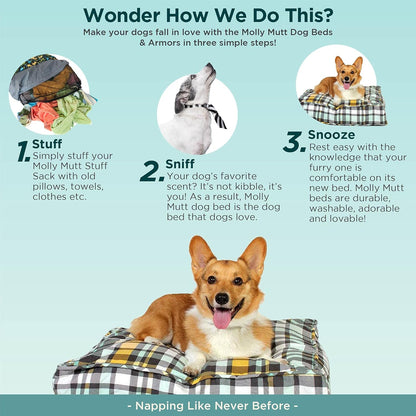 Molly Mutt Water-Resistant Dog Bed Liner, Nylon Bed Liner For Dogs, Easy To Clean, Gray, Round, 36”x36”x4.75”