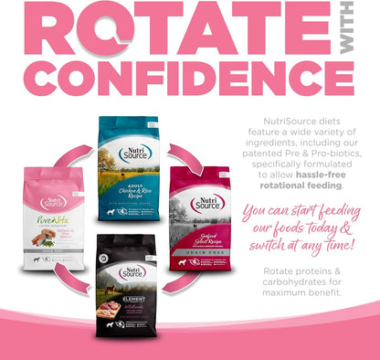 NutriSource Pure Vita Limited Ingredient Grain Free Dry Dog Food, Small Bites, Salmon and Peas, 12LB